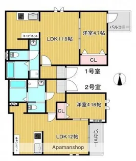 DELICA次郎丸【2階】の間取り