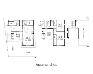 福岡県福岡市中央区輝国2丁目【一戸建】の間取り