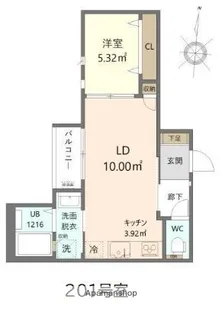 SMILEAX西南杜【2階】の間取り