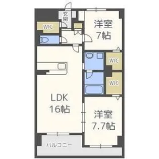 ラ・シルフィード博多駅南【6階】の間取り