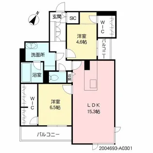 シャーメゾンKREIS&LILI【3階】の間取り