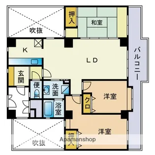 ウェルフォート大濠【4階】の間取り