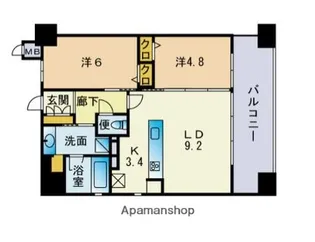 アメイズブレステージ別府【13階】の間取り