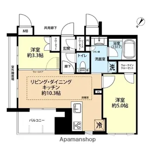ブラントン薬院【14階】の間取り