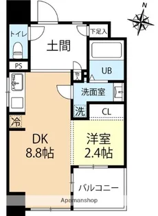 デュオフラッツ西新WEST【3階】の間取り