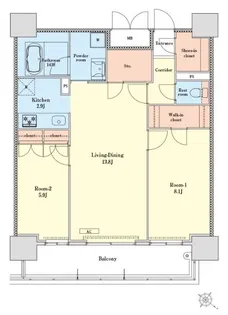RJRプレシア天神サウス【14階】の間取り