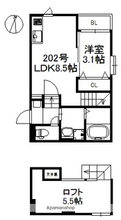 スコルピオ姪浜【2階】の間取り