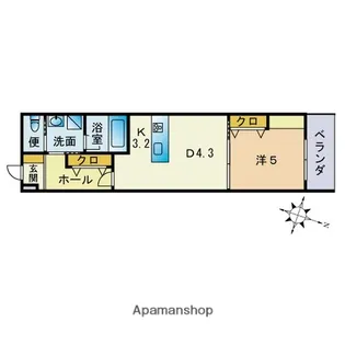クローブ天神【3階】の間取り