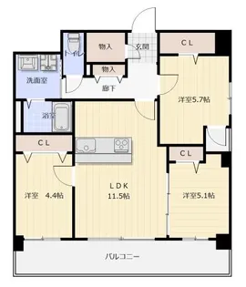 アビターレ博多【5階】の間取り