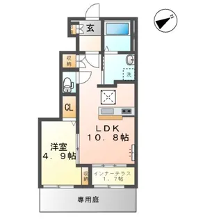 フルール伊都【1階】の間取り