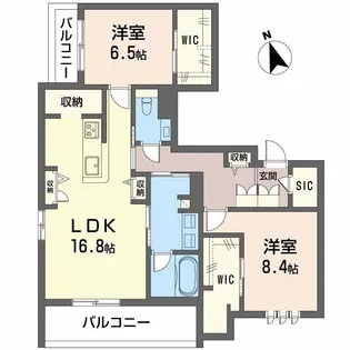 プレミアス城西【3階】の間取り