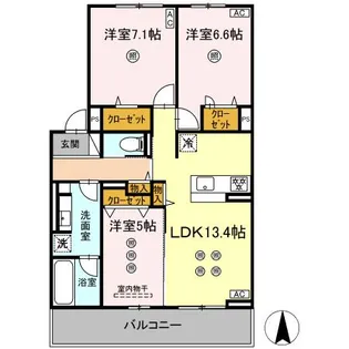 TORISIA T NORTH【2階】の間取り