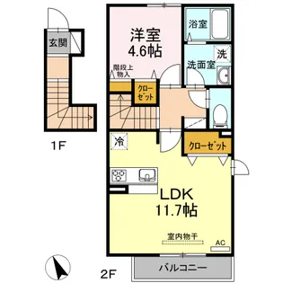 エウロス平尾【2階】の間取り