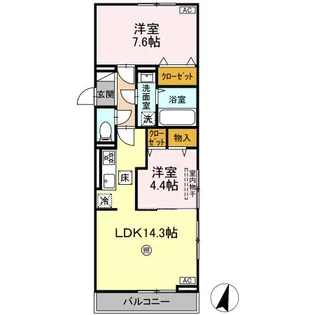DーROOM飯倉2丁目【1階】の間取り