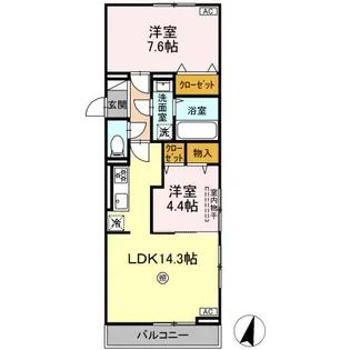 DーROOM飯倉2丁目【301号室】の間取り