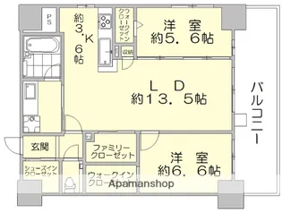 ゼクシオン博多【7階】の間取り