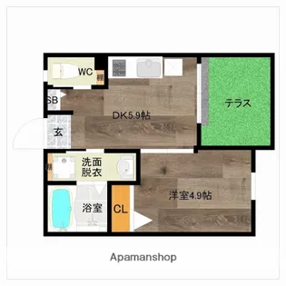 DREAMSTAGE姪浜南AGLITTER【1階】の間取り