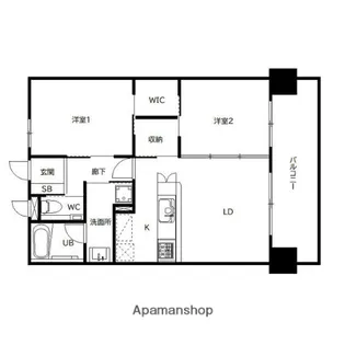 YAKUIN SQUARE【12階】の間取り