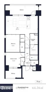 TONOクリスタル上人橋【3階】の間取り
