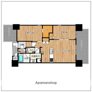 TONOクリスタル上人橋【7階】の間取り