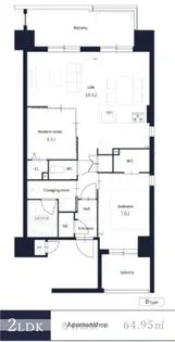 TONOクリスタル上人橋【3階】の間取り