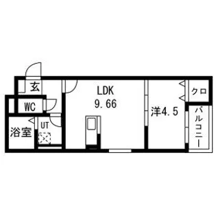 YUSEVIA【201号室】の間取り