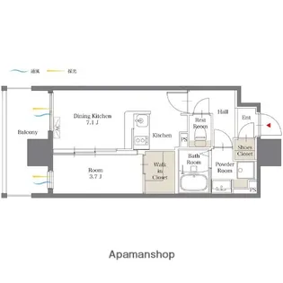 リアンシエルブルー白金【11階】の間取り