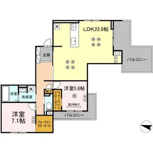 プランドゥブレ西新【3階】の間取り