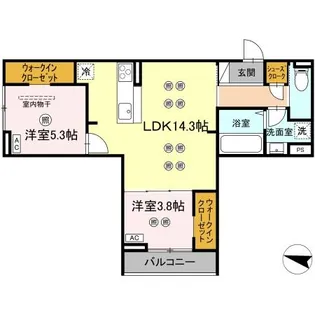 プランドゥブレ西新【3階】の間取り