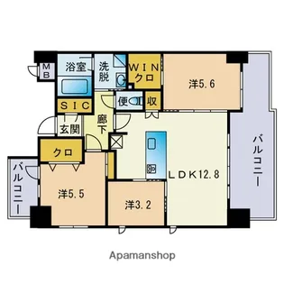 アクシオン博多リヴァージュ【11階】の間取り