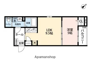 1LDKの間取り画像