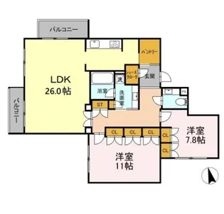 フォレスタリア高宮浄水【2階】の間取り