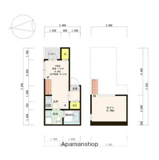 ルイ・レジデンス唐人町【1階】の間取り