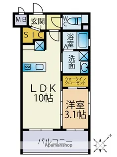 ロクラス博多【4階】の間取り