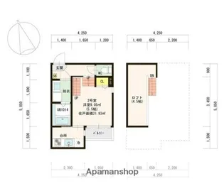 ハーモニーテラス西新【2階】の間取り
