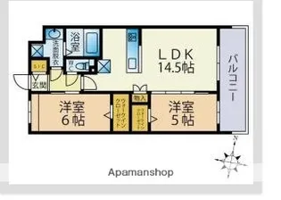 2LDKの間取り画像