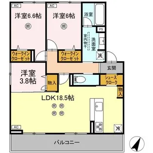 TORISIA平和【3階】の間取り