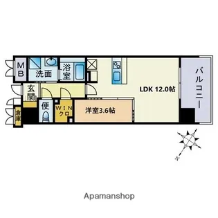 JPNOIE天神南【8階】の間取り