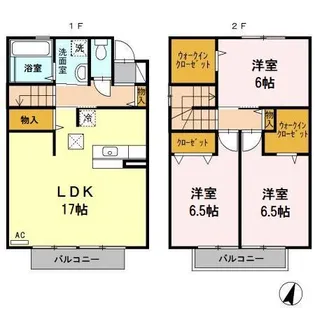 福岡県福岡市西区今宿3丁目【テラスハウス】の間取り