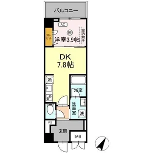 Kyokuyouモダンベース天神【2階】の間取り