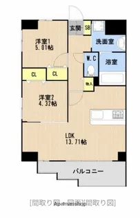 LIBTH高取Ⅱ【4階】の間取り