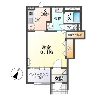 アンテ学研北【1階】の間取り