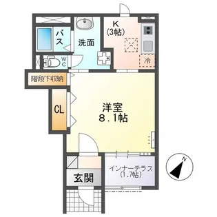 アンテ学研北【1階】の間取り