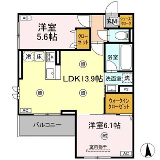 TORISIA T WEST【1階】の間取り