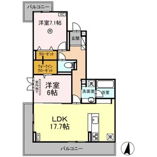 Sinfaria六本松【2階】の間取り