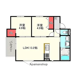 N.MAISON七隈【3階】の間取り