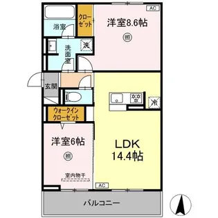 リヴィエール友丘【3階】の間取り