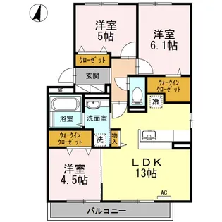 Ott’s南片江 B棟【201号室】の間取り