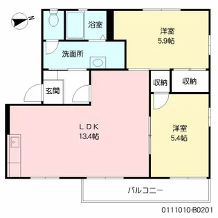 サンベルテ南片江 B棟【2階】の間取り