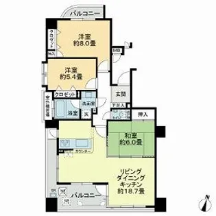 ネオグランデ大濠【0201号室】の間取り